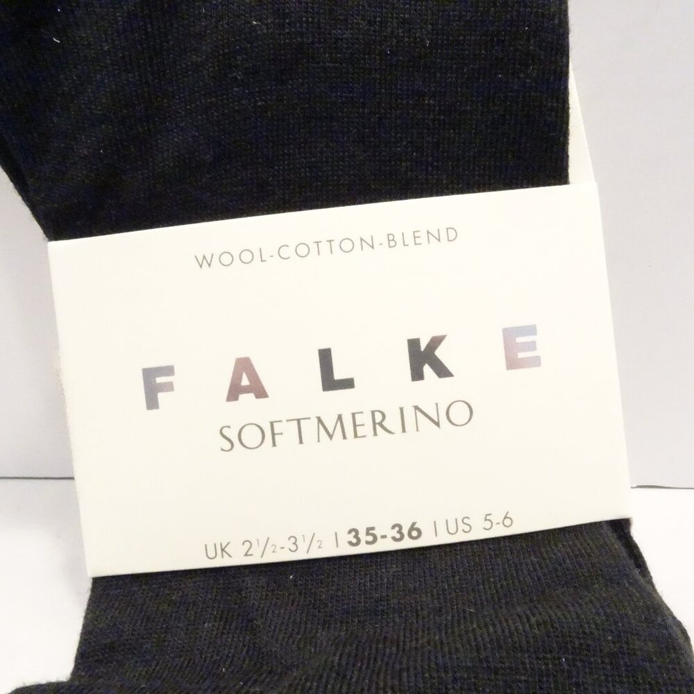 FALKE Softmerino Women's Wool Cotton Blend Socks Black New Size 5-6